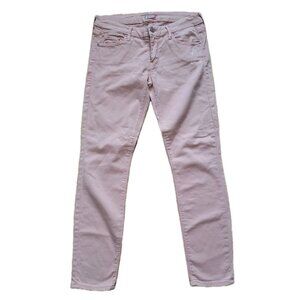 MOTHER The Looker Jeans Crop Featherweight Pop 27 Faded Pink Stretch